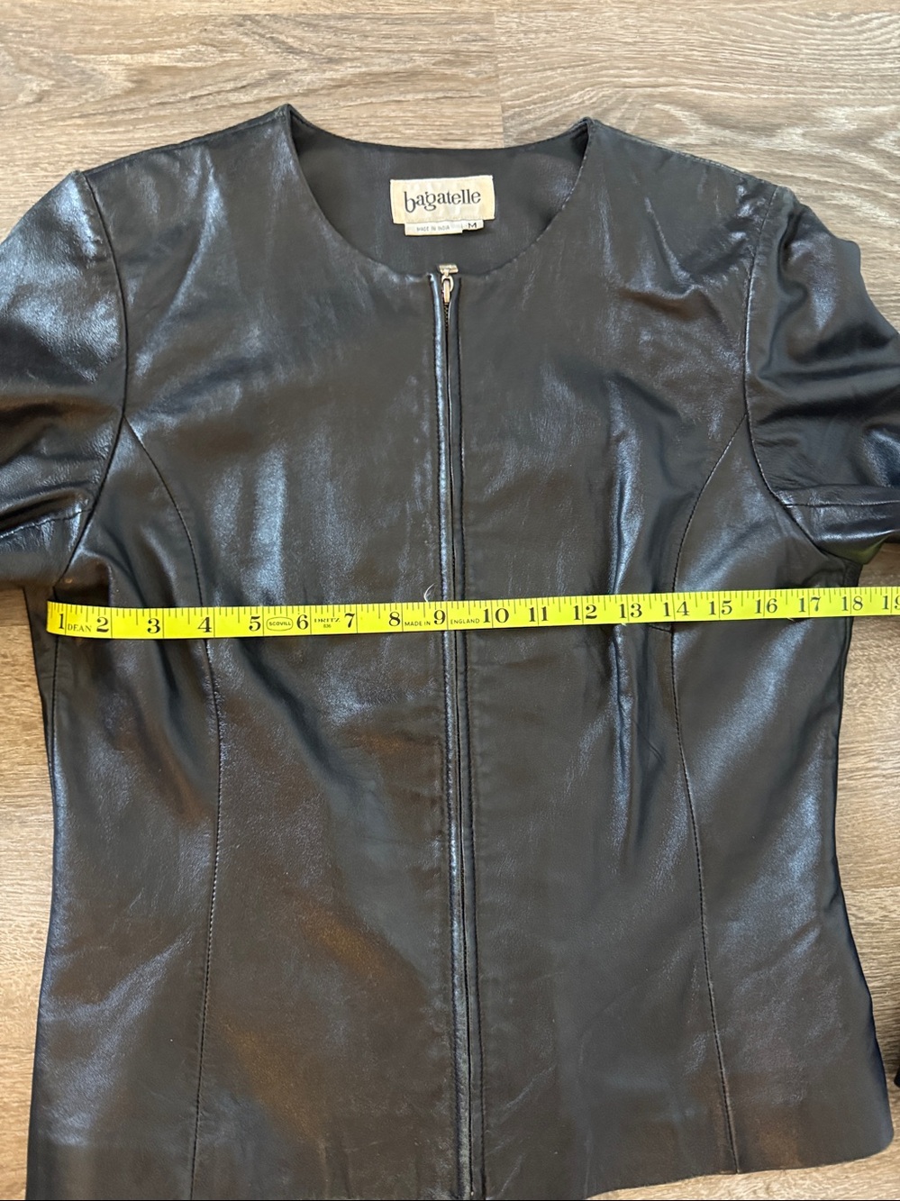 bagatelle SZ M zip front leather jacket. Round neck trim fit. Great condition - Picture 8 of 12